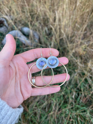 Cold Moon Hoops - Tanzanite