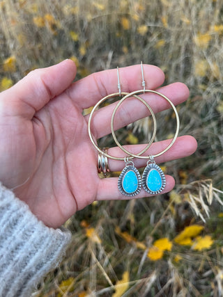 Timeless Hoops- Turquoise