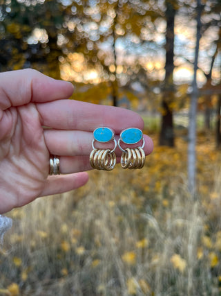 Roller Post Earrings- Turquoise