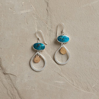 Ore Teardrop Earrings-Turquoise