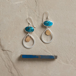 Ore Teardrop Earrings-Turquoise