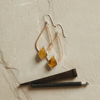 Rain Earrings- Mexican Amber
