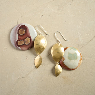 Falling Leaves Earrings- Brass