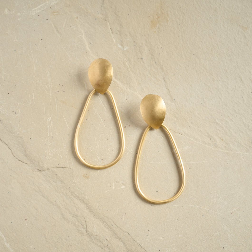 Odessa Post Earrings- Brass