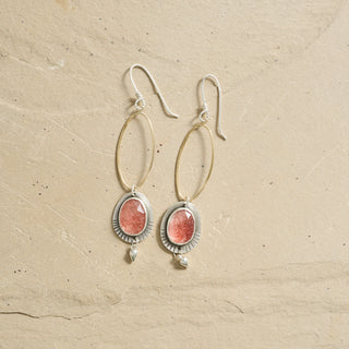 Gaea Earrings- Strawberry Quartz