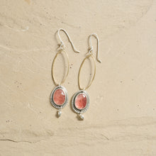 Load image into Gallery viewer, Gaea Earrings- Strawberry Quartz
