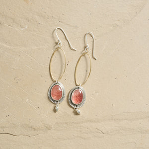 Gaea Earrings- Strawberry Quartz