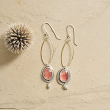 Load image into Gallery viewer, Gaea Earrings- Strawberry Quartz
