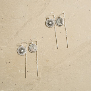 Sun + Moon Threader Earrings