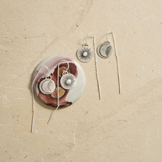 Sun + Moon Threader Earrings