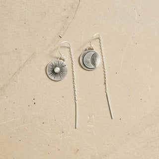 Sun + Moon Threader Earrings