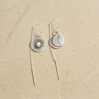 Sun + Moon Threader Earrings
