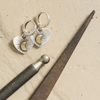 To The Moon Huggie Hoop Earrings