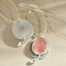 Load image into Gallery viewer, Gaea Earrings- Strawberry Quartz
