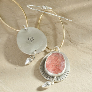 Gaea Earrings- Strawberry Quartz