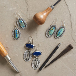 Rising Earrings- Azurite