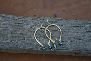 Luck Earrings- Brass & Freshwater Pearl