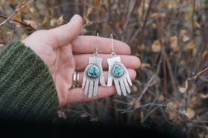 Frida Earrings- Silver and Turquoise