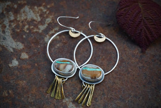 Harvest Moon Hoops- Royston Ribbon Turquoise