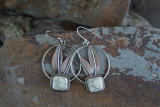 Perennial Hoop Earrings- Ivory Creek Variscite