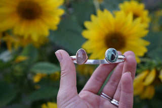 Space Between Cuff- New Lander & Peach Quartz