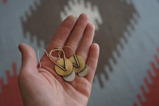 First Light Brass Earrings- Lavender Turquoise