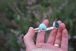 Space Between Cuff- Blue Kyanite and Turquoise
