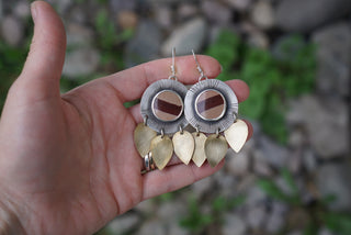 Sunflower Earrings- Banded Jasper