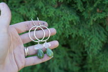 Load image into Gallery viewer, New Moon Earrings- Sterling Silver, Quartz, Jade
