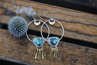 Harvest Moon Hoops- Blue Moon Turquoise