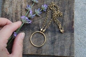 New Moon Necklace- Brass