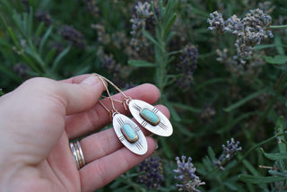 Four Winds Earrings- Turquoise, Silver and 14K Gold Fill