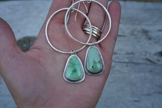 Plain Jane Hoops- Green Turquoise
