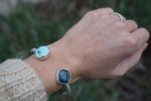 Load image into Gallery viewer, Space Between Cuff- Blue Kyanite and Turquoise
