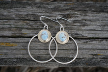 Load image into Gallery viewer, Golden Moon Hoops II- Lavender Turquoise
