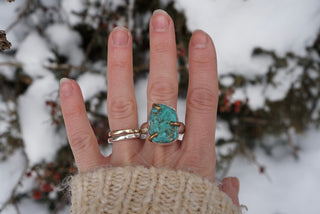 Talon Ring- Nugget Turquoise Size 8.25-8.5