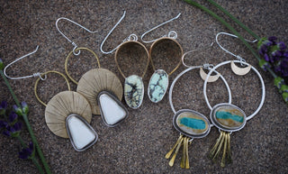 Harvest Moon Hoops- Royston Ribbon Turquoise