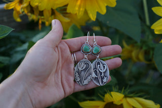 Mountain Flower Earrings- Turquoise