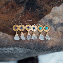 Load image into Gallery viewer, Oracle Earrings- Turquoise and Crystal Quartz
