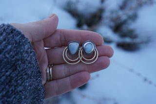 Aura Convertible Post Earrings- Opal