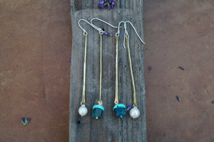 Sticks Earrings- Turquoise and Appatite