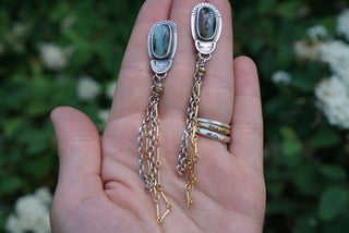 Cleo Post Dangles- Blue Opal