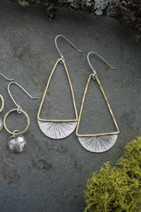 Dawn Earrings- Sterling Silver & Brass
