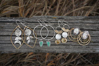 Plain Jane Hoops- Green Turquoise
