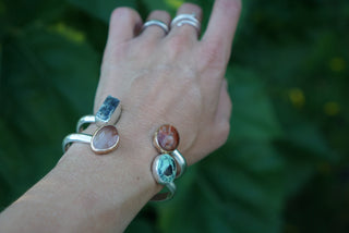 Space Between Cuff- New Lander & Peach Quartz