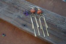 Load image into Gallery viewer, Arches Earrings- Brass &amp; Magnesite
