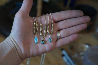 Zellie Necklace- Green Turquoise