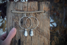 Load image into Gallery viewer, Plain Jane Hoops- White Buffalo Turquoise
