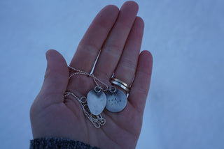 To The Moon Charm Necklace-Whitewater Turquoise