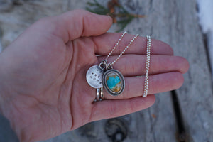To The Moon Charm Necklace- Royston Turquoise